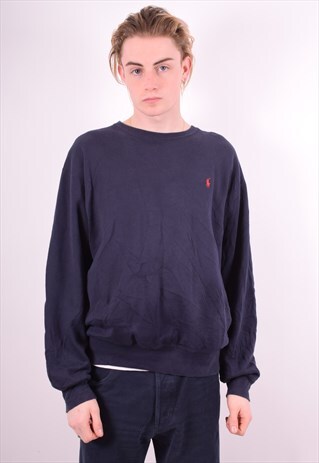 POLO RALPH LAUREN MENS VINTAGE SWEATSHIRT JUMPER MEDIUM 90'S