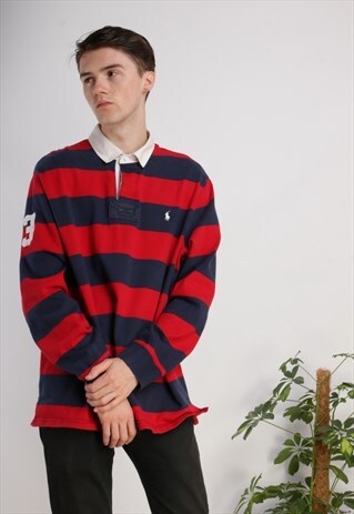 VINTAGE RALPH LAUREN STRIPE RUGBY TOP Z39