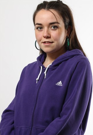 VINTAGE ADIDAS FULL ZIP HOODIE IN PURPLE