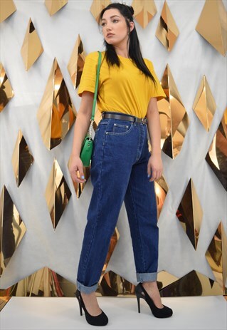 VINTAGE DENIM STRAIGHT BLUE TROUSERS