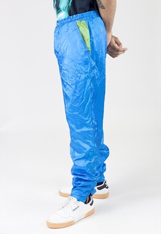 VINTAGE 90S TURQUOISE SHELL TRACKSUIT BOTTOMS