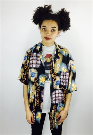 90S VINTAGE ABSTRACT PRINTED SHIRT