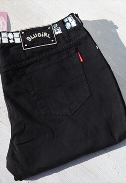 Deadstock Blumarine Blugirl black cotton gabardine jeans