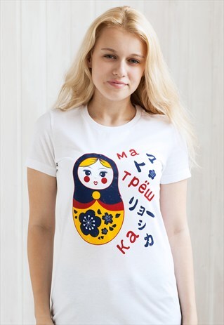RUSSIAN DOLL T SHIRT - KAWAII JAPANESE MATRYOSHKA DOLLS CCCP