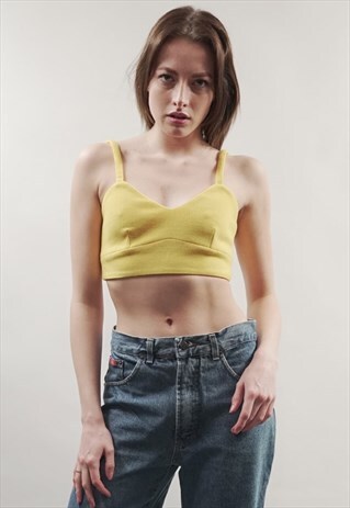 VINTAGE 90'S YELLOW CROP TOP