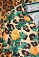 Vintage floral animal print slouchy festival top shirt
