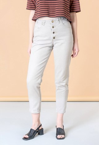 GUESS JEANS HIGH WAIST EXPOSED BUTTON FLY 90S DENIM