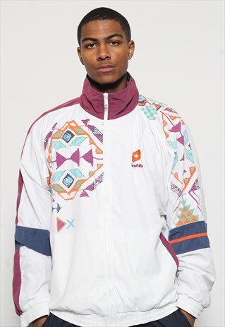VINTAGE LOTTO TRACK JACKET WHITE