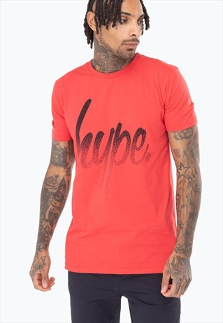 HYPE RED SPECKLE SCRIPT MEN'S T-SHIRT