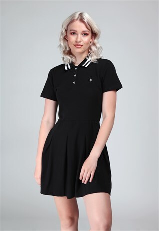 APRIL POLO SKATER DRESS WITH SHORT SLEEVES
