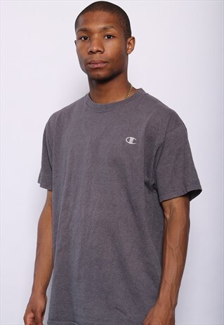 VINTAGE CHAMPION CHEST LOGO T-SHIRT GREY