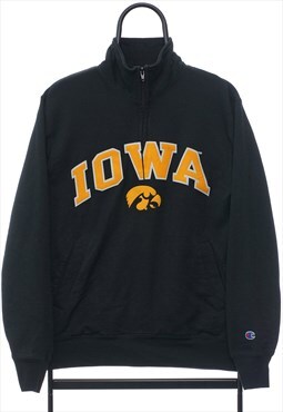 Vintage Champion Iowa Spellout Black Sweatshirt Womens