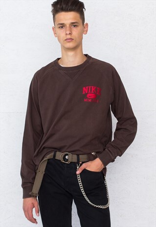 VINTAGE BROWN NIKE PULLOVER SWEATSHIRT