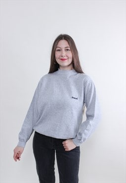 Vintage 90s minimalist sweatshirt, grey athletic jumper