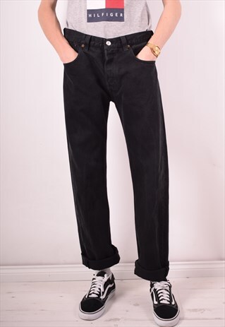 LEVI'S 501 MENS VINTAGE JEANS W34 L32 BLACK 90S