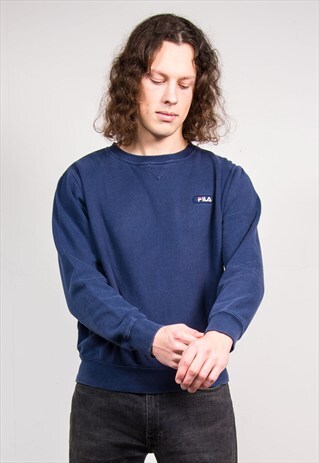 90'S VINTAGE NAVY FILA SWEATSHIRT JUMPER