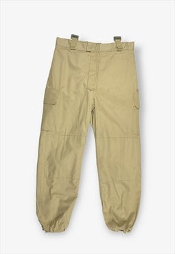 Vintage French Military Cargo Combat Trousers Beige