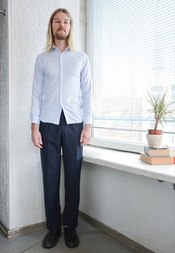 Vintage Blue Suit Shirt