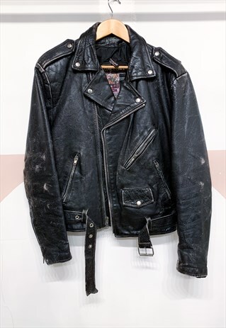 1970'S BLACK LEATHER JACKET