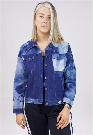 VINTAGE 90'S AMAZING BLEACHED DENIM STRETCH JACKET