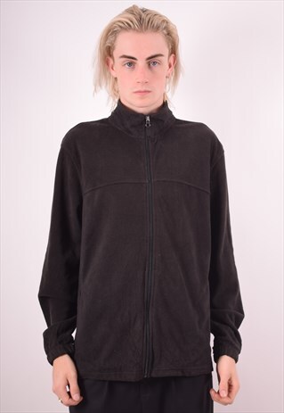 STARTER MENS VINTAGE FLEECE JACKET LARGE BLACK 90S