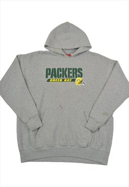 Vintage NFL Green Bay Packers Hoodie Sweatshirt Grey Large