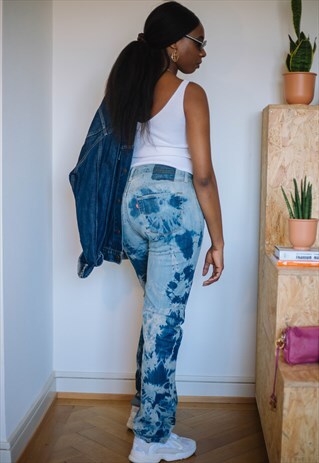 VINTAGE 90S Y2K REWORKED DENIM 501 LEVI'S TIE N DYE JEANS