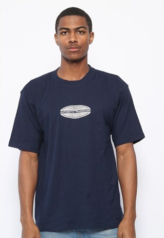 VINTAGE FILA LOGO T-SHIRT NAVY BLUE