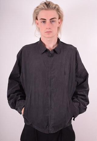 NAUTICA MENS VINTAGE JACKET MEDIUM BLACK 90S