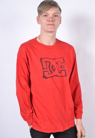 VINTATE DC SKATEBOARDING LONG SLEEVE T-SHIRT RED