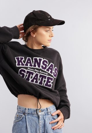 VINTAGE REWORKED CROPPED SWEATSHIRT Z245