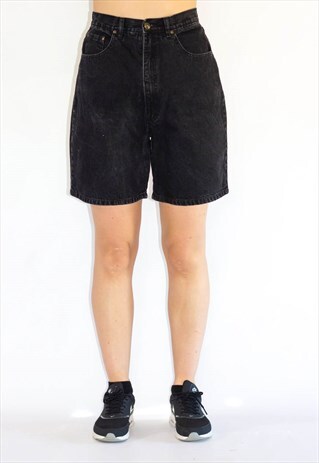 VINTAGE 90'S BLACK HIGH WAIST MOM SHORTS