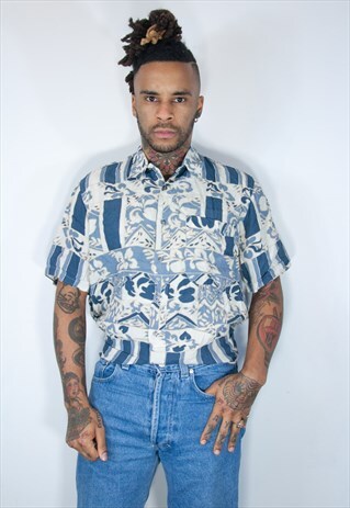VINTAGE HAWAIIAN CRAZY PATTERNED SHIRT