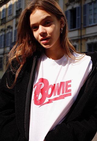 BOWIE PRINTED T-SHIRT - WHITE