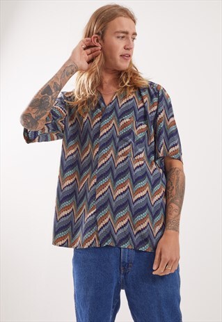 VINTAGE PATTERNED FESTIVAL SHORT SLEEVE SHIRT