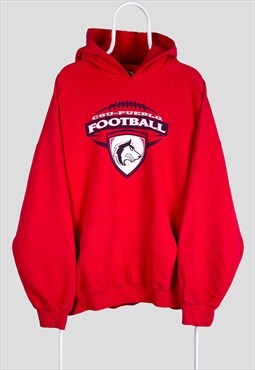 Vintage American Football Red Hoodie Colorado University XXL