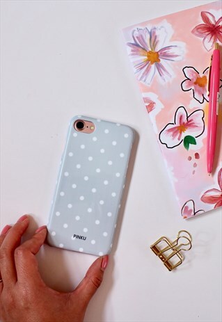 GREY POLKA DOT PHONE CASE