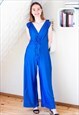 BRIGHT ROYAL BLUE SHINY VINTAGE JUMPSUIT