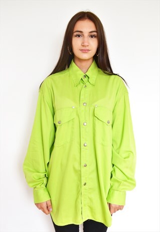 RARE ICONIC VERSACE LIME GREEN BOYFRIEND SHIRT