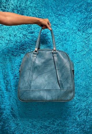VINTAGE TURQUOISE VINYL BOWLING BAG