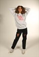 CATCALL 'GIRLS GIRLS GIRLS' SLOGAN PRINT SWEATSHIRT IN GREY