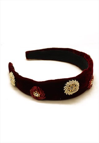 DARK MAROON EMBELLISHED HEADBAND