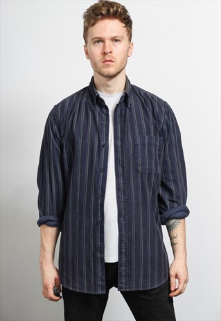 VINTAGE CORDUROY CORD STRIPED SHIRT