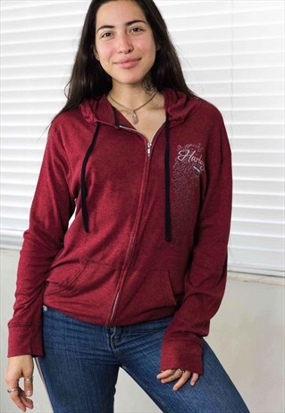 VINTAGE HARLEY DAVIDSON HOODIE SWEATSHIRT LOGO 90S L 10.6