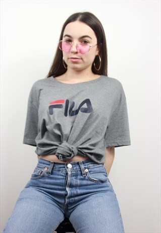 90'S RETRO GREY SPELL-OUT OVERSIZED T-SHIRT