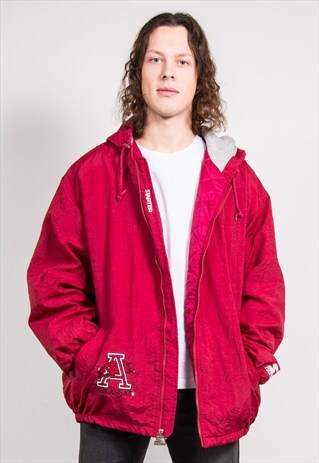 90'S VINTAGE STARTER ARKANSAS RAZORBACKS HOODED COAT JACKET