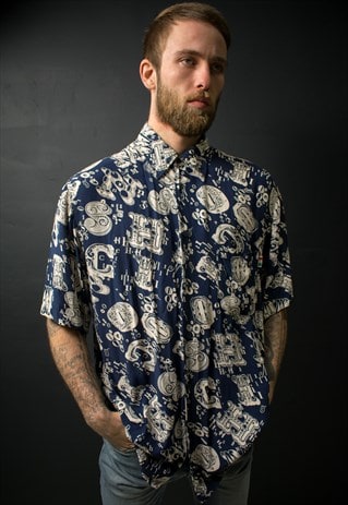 NAVY AND WHITE SHIRT