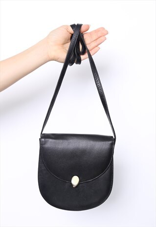 VINTAGE 90S BLACK LEATHER MINI SHOULDER BAG