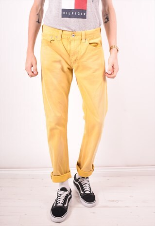 LEVI'S 511 MENS VINTAGE JEANS W33 L32 YELLOW 90S