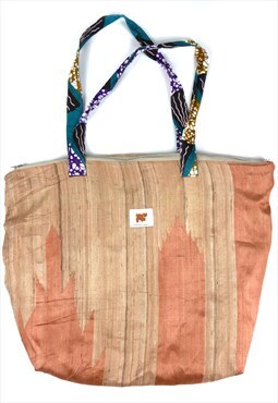 Reworked Vintage Bronze Print Shoulder Bag 